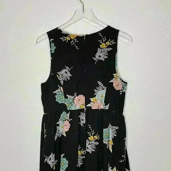 Torrid Black Floral Georgette Midi Dress 14 - Picture 8 of 10